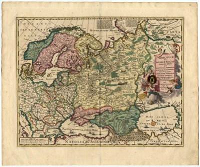 Старинная карта Западной России 